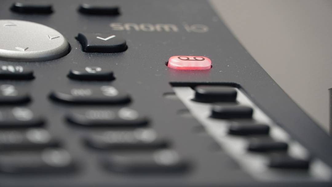 Close-up of a desk phone